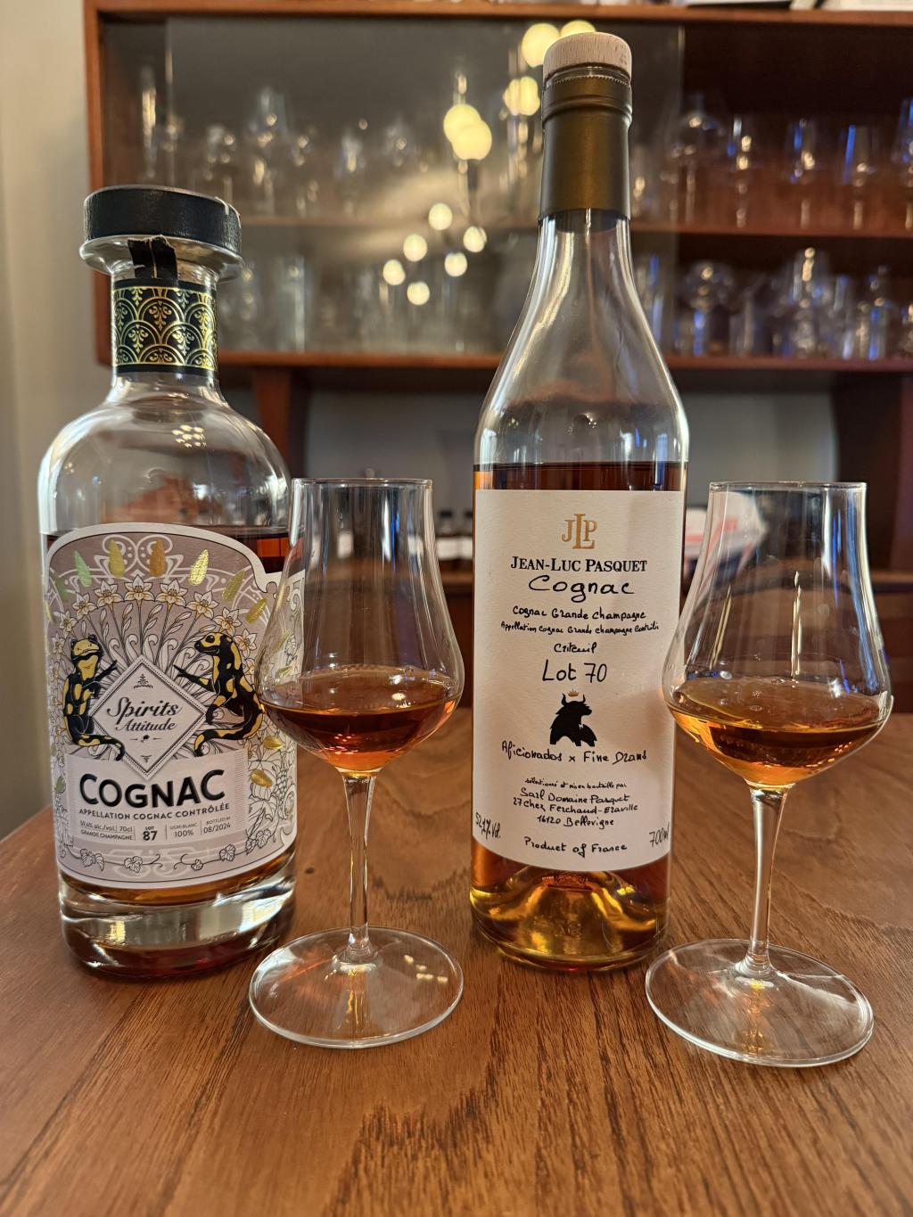 Cognacs: Jean-Luc Pasquet Lot 70 (Afish x Fine Drams) and Spirits Attitude Grand Champagne 37 year 1987